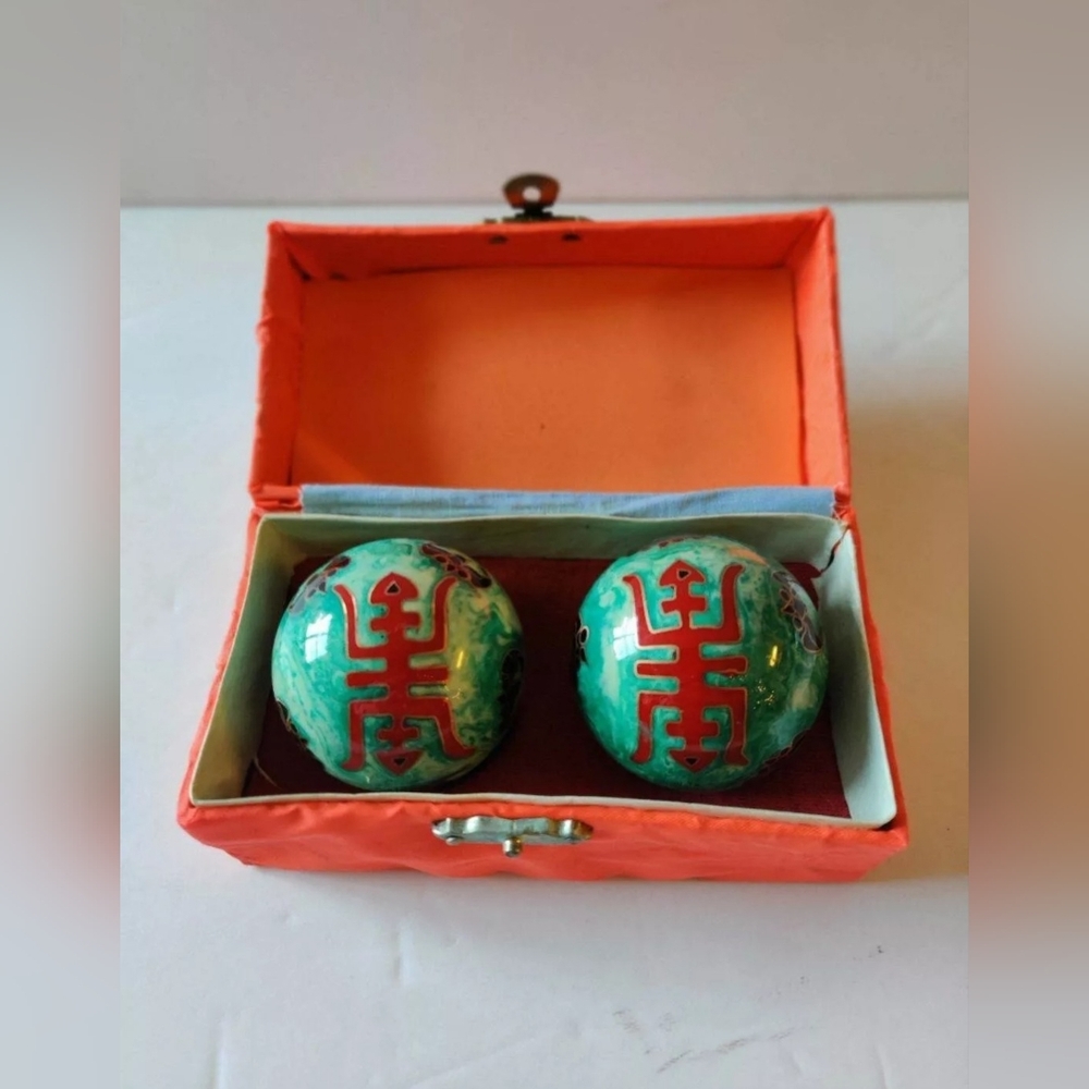 Shouxing Balls Stress, Boarding, Exercise Relaxation Aqua Turquoise & Red Color